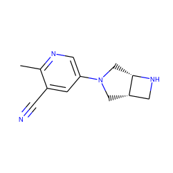 Cc1ncc(N2C[C@H]3CN[C@H]3C2)cc1C#N ZINC000028866043