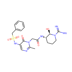 Cc1ncc(NS(=O)(=O)Cc2ccccc2)c(=O)n1CC(=O)N[C@H]1CCCN(C(=N)N)[C@@H]1O ZINC000029321608