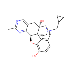 Cc1ncc2c(n1)[C@@H]1Oc3c(O)ccc4c3[C@@]13CCN(CC1CC1)[C@@H](C4)[C@]3(O)C2 ZINC000136114968