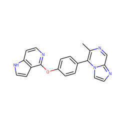 Cc1ncc2nccn2c1-c1ccc(Oc2nccc3[nH]ccc23)cc1 ZINC000169705970