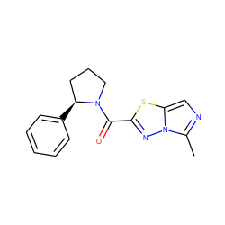 Cc1ncc2sc(C(=O)N3CCC[C@@H]3c3ccccc3)nn12 ZINC000207139882