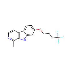 Cc1nccc2c1[nH]c1cc(OCCCC(F)(F)F)ccc12 ZINC000066252195