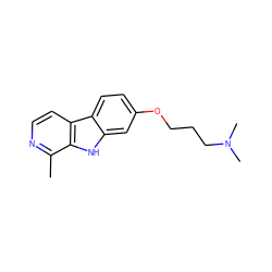 Cc1nccc2c1[nH]c1cc(OCCCN(C)C)ccc12 ZINC000066099618