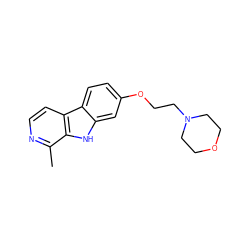 Cc1nccc2c1[nH]c1cc(OCCN3CCOCC3)ccc12 ZINC000066099619