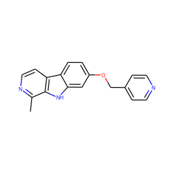 Cc1nccc2c1[nH]c1cc(OCc3ccncc3)ccc12 ZINC000066104617