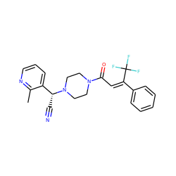 Cc1ncccc1[C@@H](C#N)N1CCN(C(=O)/C=C(/c2ccccc2)C(F)(F)F)CC1 ZINC000013833225