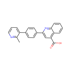 Cc1ncccc1-c1ccc(-c2cc(C(=O)O)c3ccccc3n2)cc1 ZINC001240887166