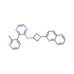 Cc1ncccc1-c1nccnc1OC1CN(c2ccc3ccccc3n2)C1 ZINC000096168817