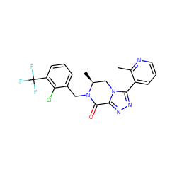 Cc1ncccc1-c1nnc2n1C[C@H](C)N(Cc1cccc(C(F)(F)F)c1Cl)C2=O ZINC000219193738