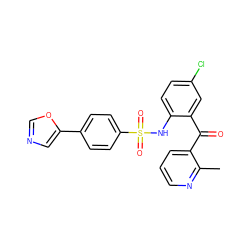 Cc1ncccc1C(=O)c1cc(Cl)ccc1NS(=O)(=O)c1ccc(-c2cnco2)cc1 ZINC000113624833