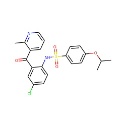 Cc1ncccc1C(=O)c1cc(Cl)ccc1NS(=O)(=O)c1ccc(OC(C)C)cc1 ZINC000038657459