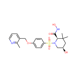 Cc1ncccc1COc1ccc(S(=O)(=O)N2C[C@H](O)CC(C)(C)[C@@H]2C(=O)NO)cc1 ZINC000028477695