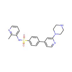 Cc1ncccc1NS(=O)(=O)c1ccc(-c2ccnc(N3CCNCC3)c2)cc1 ZINC000117325359