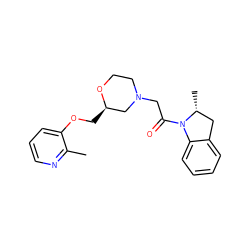 Cc1ncccc1OC[C@@H]1CN(CC(=O)N2c3ccccc3C[C@H]2C)CCO1 ZINC000207656816