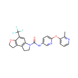 Cc1ncccc1Oc1ccc(NC(=O)N2CCc3c2cc(C(F)(F)F)c2c3CCO2)cn1 ZINC000029547649