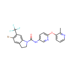 Cc1ncccc1Oc1ccc(NC(=O)N2CCc3cc(Br)c(C(F)(F)F)cc32)cn1 ZINC000029485615