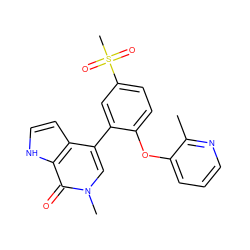 Cc1ncccc1Oc1ccc(S(C)(=O)=O)cc1-c1cn(C)c(=O)c2[nH]ccc12 ZINC000146434678