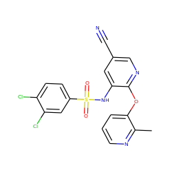 Cc1ncccc1Oc1ncc(C#N)cc1NS(=O)(=O)c1ccc(Cl)c(Cl)c1 ZINC000053295443