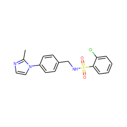 Cc1nccn1-c1ccc(CNS(=O)(=O)c2ccccc2Cl)cc1 ZINC000103281451