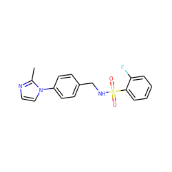 Cc1nccn1-c1ccc(CNS(=O)(=O)c2ccccc2F)cc1 ZINC000103281453