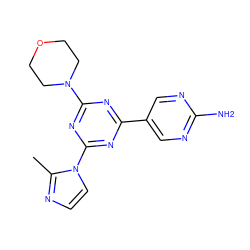 Cc1nccn1-c1nc(-c2cnc(N)nc2)nc(N2CCOCC2)n1 ZINC000073224565