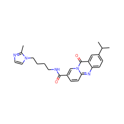 Cc1nccn1CCCCNC(=O)c1ccc2nc3ccc(C(C)C)cc3c(=O)n2c1 ZINC000029562043