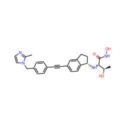 Cc1nccn1Cc1ccc(C#Cc2ccc3c(c2)CC[C@@H]3N[C@H](C(=O)NO)[C@@H](C)O)cc1 ZINC001772602411