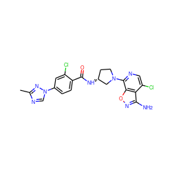 Cc1ncn(-c2ccc(C(=O)N[C@@H]3CCN(c4ncc(Cl)c5c(N)noc45)C3)c(Cl)c2)n1 ZINC000613822919