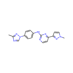 Cc1ncn(-c2ccc(Nc3nccc(-c4ccn(C)n4)n3)cc2)n1 ZINC000071340491