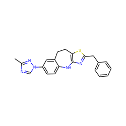 Cc1ncn(-c2ccc3c(c2)CCc2sc(Cc4ccccc4)nc2N3)n1 ZINC000653708721