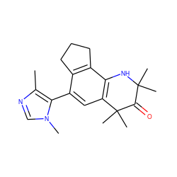 Cc1ncn(C)c1-c1cc2c(c3c1CCC3)NC(C)(C)C(=O)C2(C)C ZINC000142181917