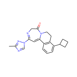 Cc1ncn(C2=NCC(=O)N3CCc4c(cccc4C4CCC4)C3=C2)n1 ZINC000149263933