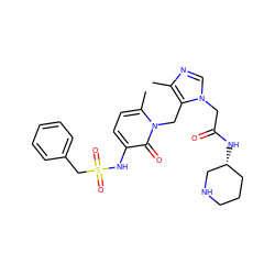 Cc1ncn(CC(=O)N[C@@H]2CCCNC2)c1Cn1c(C)ccc(NS(=O)(=O)Cc2ccccc2)c1=O ZINC000029125542