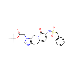 Cc1ncn(CC(=O)OC(C)(C)C)c1Cn1c(C)ccc(NS(=O)(=O)Cc2ccccc2)c1=O ZINC000029125932