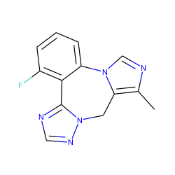 Cc1ncn2c1Cn1ncnc1-c1c(F)cccc1-2 ZINC000034639203