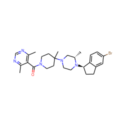 Cc1ncnc(C)c1C(=O)N1CCC(C)(N2CCN([C@@H]3CCc4cc(Br)ccc43)[C@@H](C)C2)CC1 ZINC000034495709