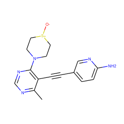 Cc1ncnc(N2CC[S+]([O-])CC2)c1C#Cc1ccc(N)nc1 ZINC000149463595