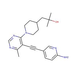 Cc1ncnc(N2CCC(CC(C)(C)O)CC2)c1C#Cc1ccc(N)nc1 ZINC000169699816