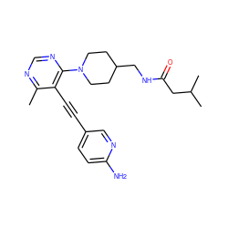 Cc1ncnc(N2CCC(CNC(=O)CC(C)C)CC2)c1C#Cc1ccc(N)nc1 ZINC000149417469