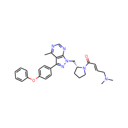 Cc1ncnc2c1c(-c1ccc(Oc3ccccc3)cc1)nn2C[C@H]1CCCN1C(=O)/C=C/CN(C)C ZINC001772588161