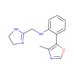 Cc1ncoc1-c1ccccc1NCC1=NCCN1 ZINC000013438354