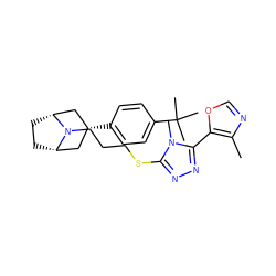 Cc1ncoc1-c1nnc(SCCCN2[C@H]3CC[C@@H]2C[C@H](c2ccc(C(C)(C)C)cc2)C3)n1C ZINC000101368785