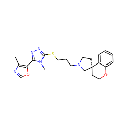 Cc1ncoc1-c1nnc(SCCCN2CC[C@]3(CCOc4ccccc43)C2)n1C ZINC000064527777