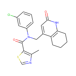 Cc1ncsc1C(=O)N(Cc1cc(=O)[nH]c2c1CCCC2)c1cccc(Cl)c1 ZINC000040422461