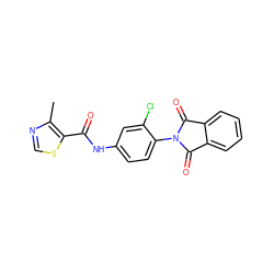 Cc1ncsc1C(=O)Nc1ccc(N2C(=O)c3ccccc3C2=O)c(Cl)c1 ZINC000055388672