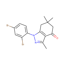 Cc1nn(-c2ccc(Br)cc2Br)c2c1C(=O)CC(C)(C)C2 ZINC000299828805