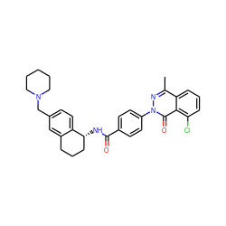 Cc1nn(-c2ccc(C(=O)N[C@@H]3CCCc4cc(CN5CCCCC5)ccc43)cc2)c(=O)c2c(Cl)cccc12 ZINC000072125162