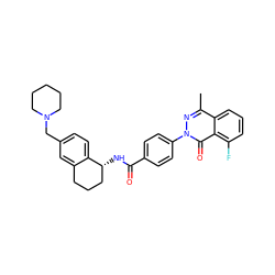 Cc1nn(-c2ccc(C(=O)N[C@@H]3CCCc4cc(CN5CCCCC5)ccc43)cc2)c(=O)c2c(F)cccc12 ZINC000072123579