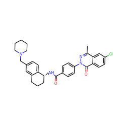 Cc1nn(-c2ccc(C(=O)N[C@@H]3CCCc4cc(CN5CCCCC5)ccc43)cc2)c(=O)c2ccc(Cl)cc12 ZINC000072126273