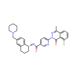 Cc1nn(-c2ccc(C(=O)N[C@@H]3CCCc4cc(CN5CCCCC5)ccc43)cn2)c(=O)c2c(Cl)cccc12 ZINC000068246840